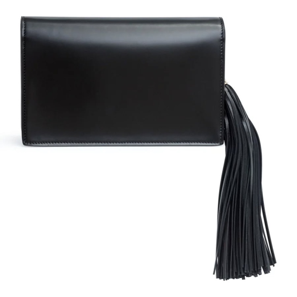 Balmain Black Leather Crossbody Bag Purse - Picture 2 of 5